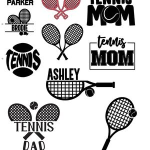 Tennis Themed Vinyl Decals Stickers